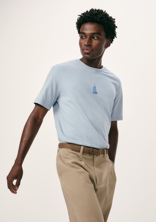 Foto do produto: Camiseta Masculina Manga Curta Com Estampa - Azul