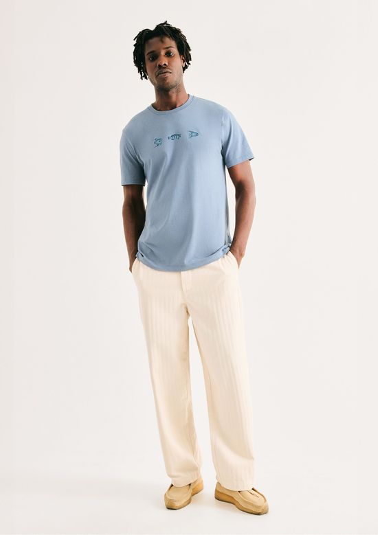 Foto do produto: Camiseta Masculina Manga Curta Com Estampa - Azul