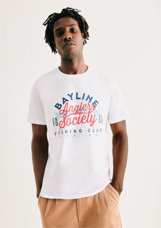 Foto do produto: Camiseta Masculina Manga Curta Com Estampa - Branco