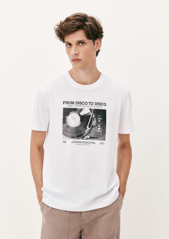 Foto do produto: Camiseta Masculina Manga Curta Com Estampa - Branco