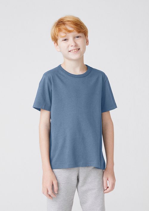 Camiseta Básica Infantil Menino Modelagem Tradicional Hering Kids - Azul