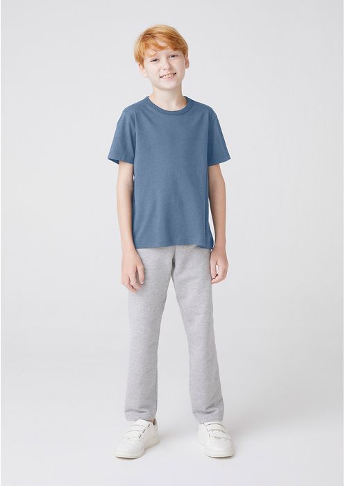 Camiseta Básica Infantil Menino Modelagem Tradicional Hering Kids - Azul Escuro