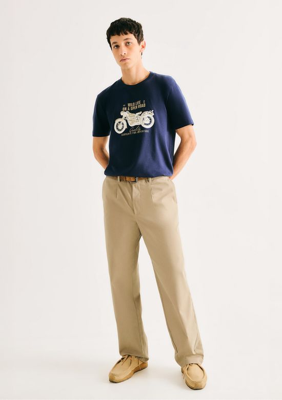 Foto do produto: Camiseta Masculina Manga Curta Com Estampa - Azul