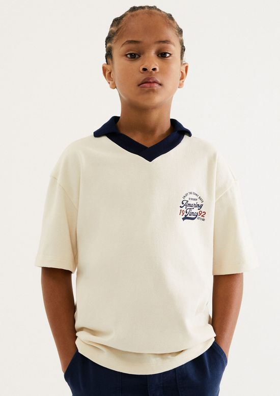 Foto do produto: Camisa Polo Infantil Menino Oversized - Creme