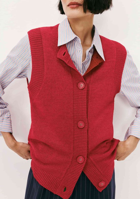 Foto do produto: Colete Feminino Em Tricô Leve - Vermelho