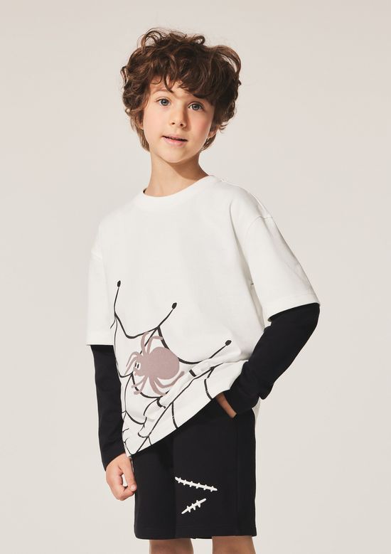 Foto do produto: Camiseta Infantil Unissex Teia de Aranha Halloween - Off white