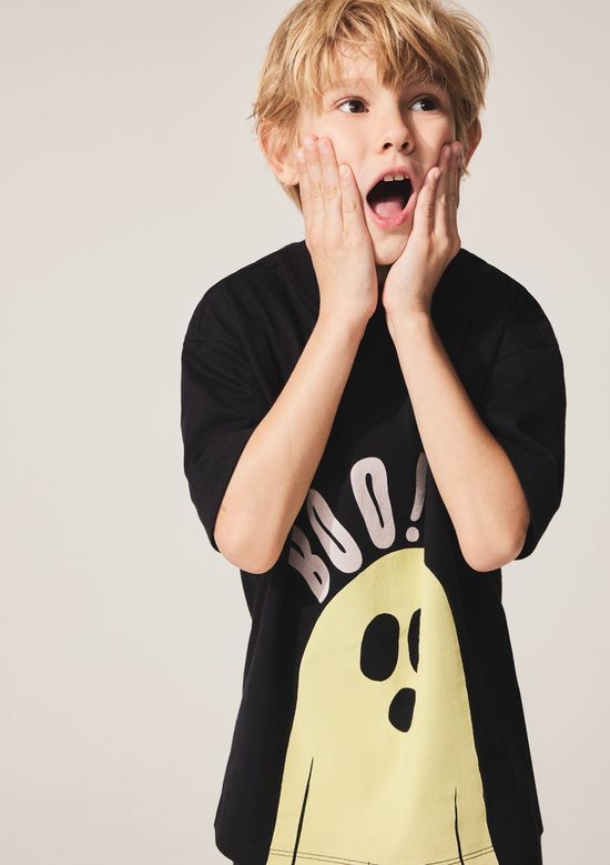 Foto do produto: Camiseta Infantil Unissex Fantasma Halloween - Preto