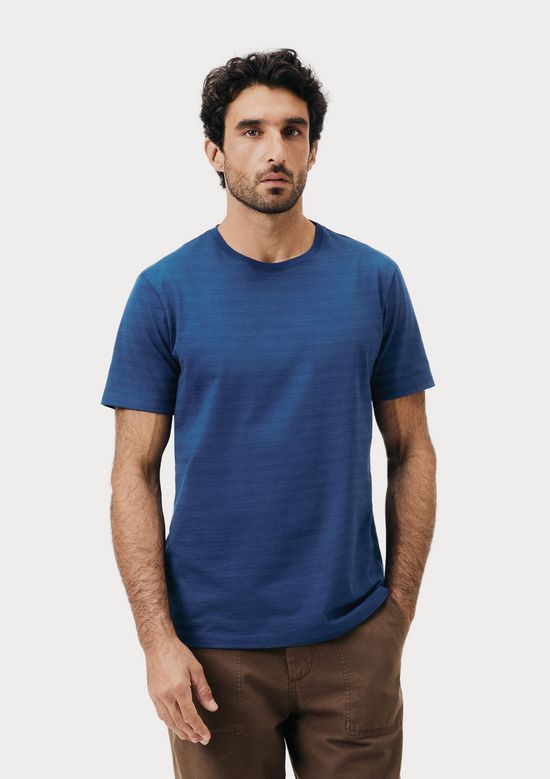 Foto do produto: Camiseta Masculina Manga Curta Em Malha Texturizada - Azul