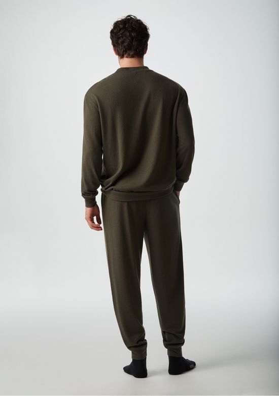 Foto do produto: Pijama Longo Masculino Em Tricô Leve - Verde