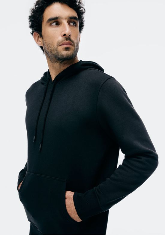 Foto do produto: Blusão Básico Masculino Comfort Em Moletom Peluciado - Preto