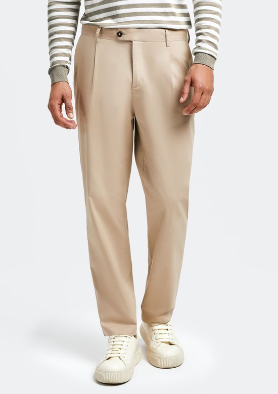 Foto do produto: Blusão Básico Masculino Listrado Em Tricô - Bege