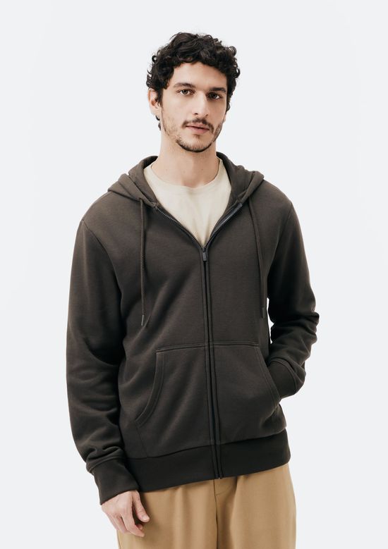 Foto do produto: Jaqueta Básica Masculina Regular Em Moletom Peluciado - Verde