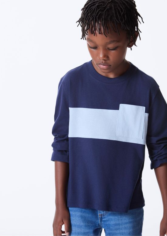 Foto do produto: Camiseta Infantil Menino Comfort Recorte Frontal - Azul