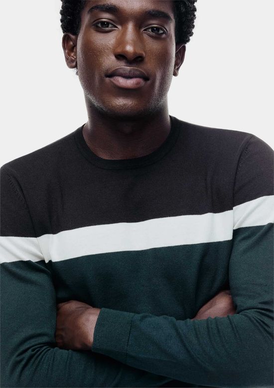 Foto do produto: Blusão Masculino Listrado Em Tricô - Verde