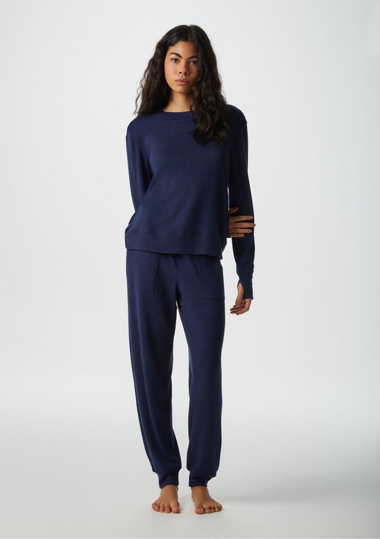 Foto do produto: Pijama Feminino Longo Em Tricô - Azul