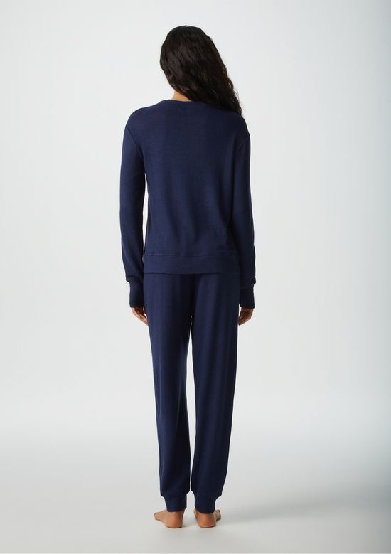 Foto do produto: Pijama Feminino Longo Em Tricô - Azul