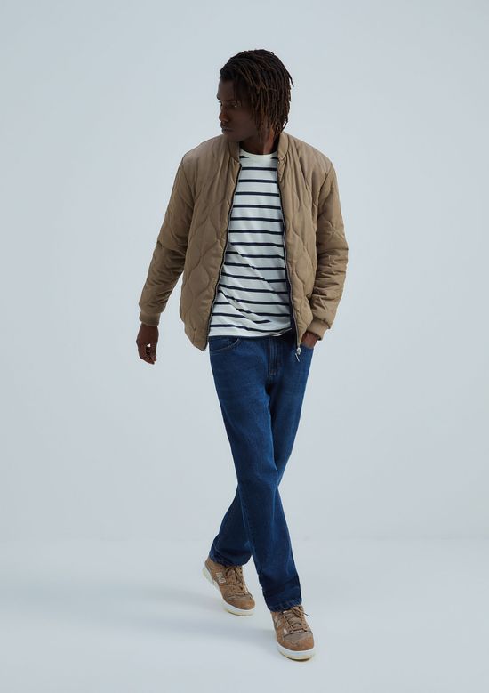 Foto do produto: Jaqueta Masculina Bomber Dupla Face Matelassê - Bege