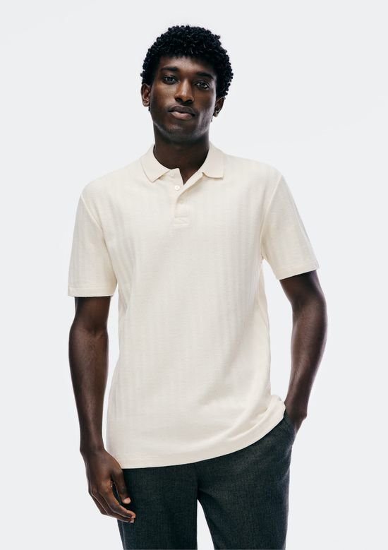 Foto do produto: Camisa Polo Masculina Manga Curta Texturizada - Bege