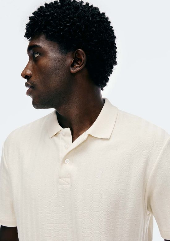 Foto do produto: Camisa Polo Masculina Manga Curta Texturizada - Bege