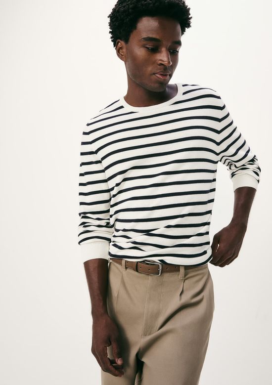 Foto do produto: Blusão Básico Masculino Listrado Em Tricô - Cinza