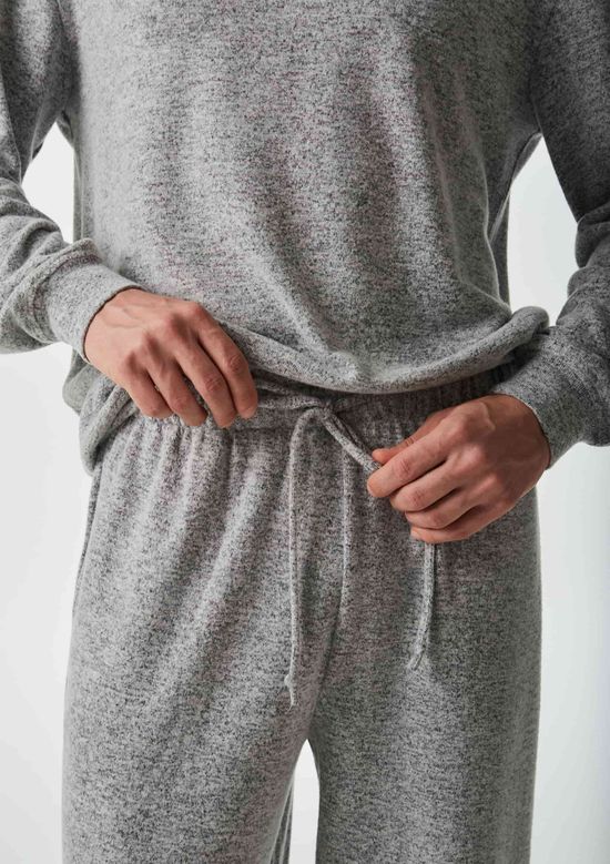 Foto do produto: Pijama Longo Masculino Em Tricô Leve - Cinza