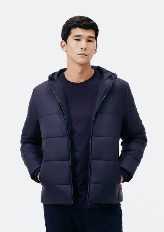 Foto do produto: Jaqueta Básica Masculina Puffer Com Capuz - Azul