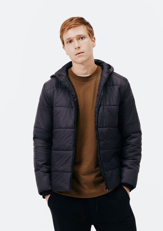 Foto do produto: Jaqueta Básica Masculina Puffer Com Capuz - Preto