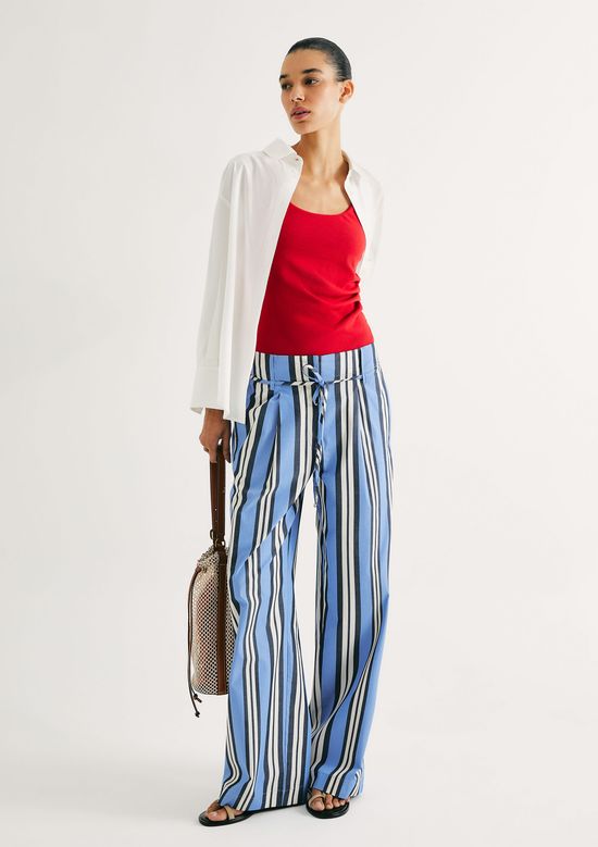 Foto do produto: Calça Feminina Reta Em Fio Tinto - Azul