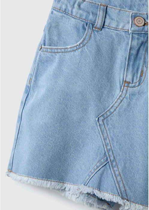 Shorts Saia Jeans Infantil - Azul Médio
