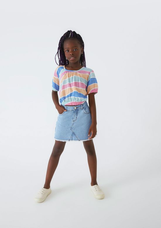 Foto do produto: Shorts Saia Jeans Infantil - Azul