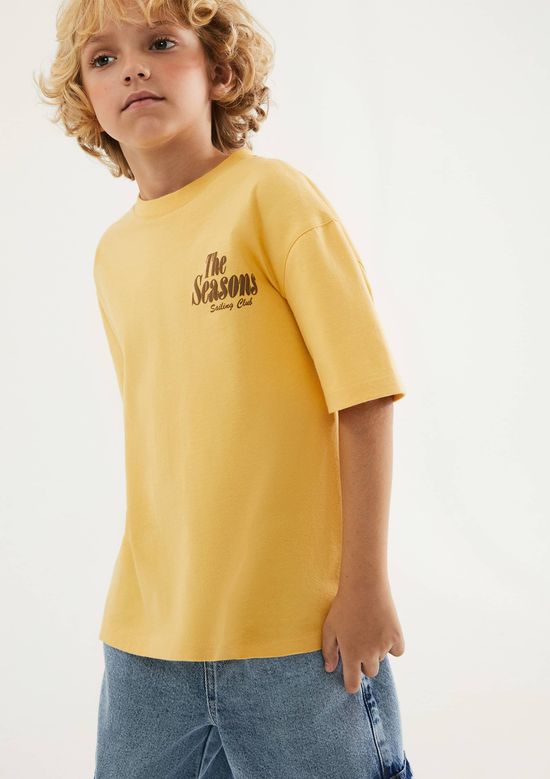 Foto do produto: Camiseta Infantil Menino Super Cotton Oversized - Amarelo