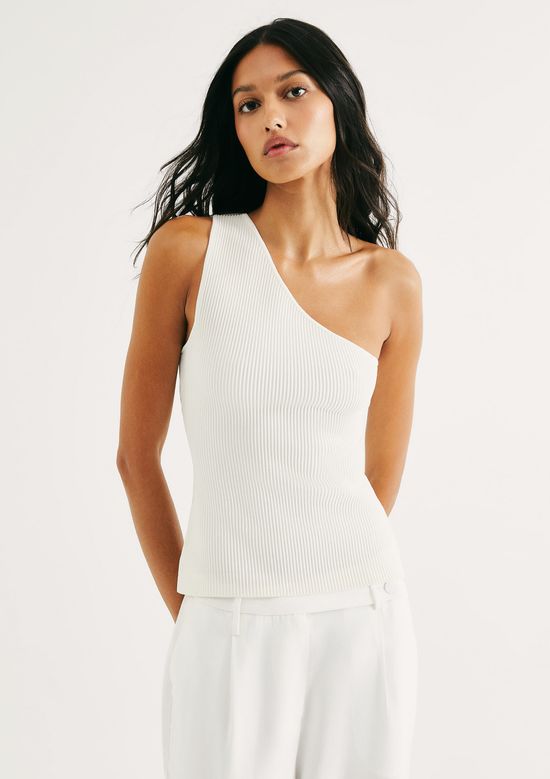 Foto do produto: Regata Feminina Canelada Ombro Só - Off white