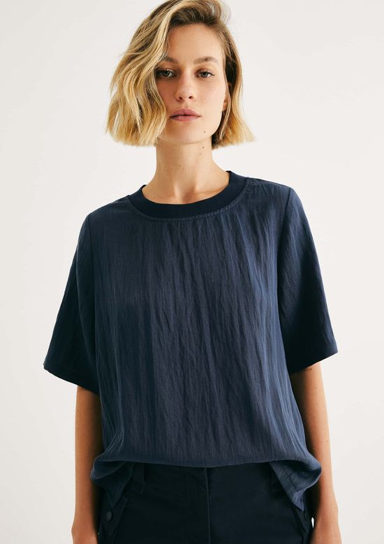 Foto do produto: Blusa Feminina Peach Touch Texturizada - Azul