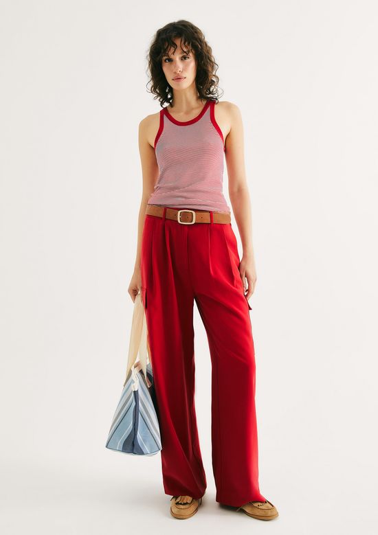 Foto do produto: Calça Feminina Cargo Em Peach Touch - Vermelho