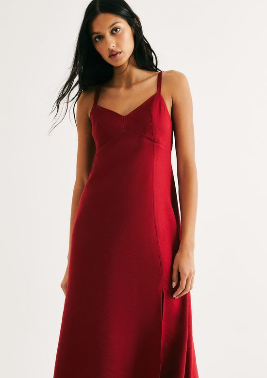 Foto do produto: Vestido Midi Evasê Em Viscose - Vermelho