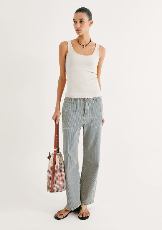 Foto do produto: Regata Feminina Drapeada Em Ribana - Off white