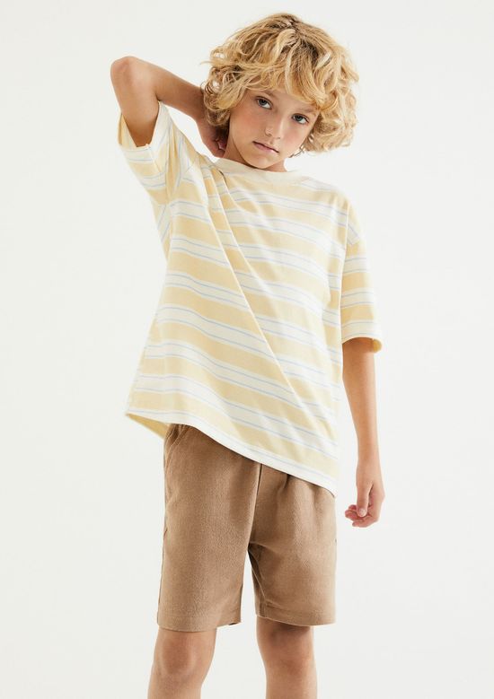 Foto do produto: Bermuda Infantil Menino Reta Em Algodão - Bege