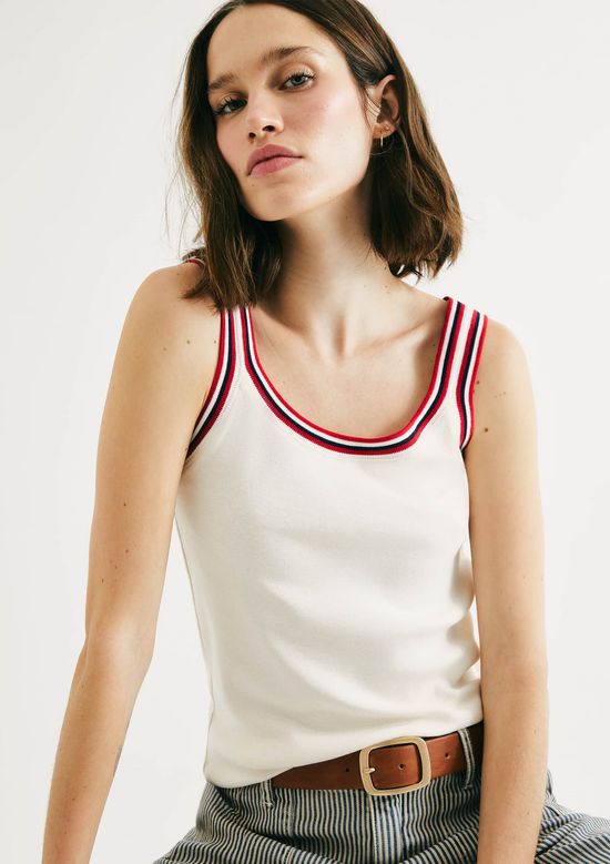 Foto do produto: Regata Feminina Slim Em Ribana - Creme