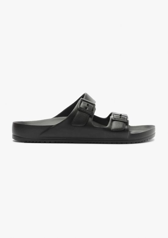 Foto do produto: Sandália Papete Masculina Tiras Fivelas - Preto