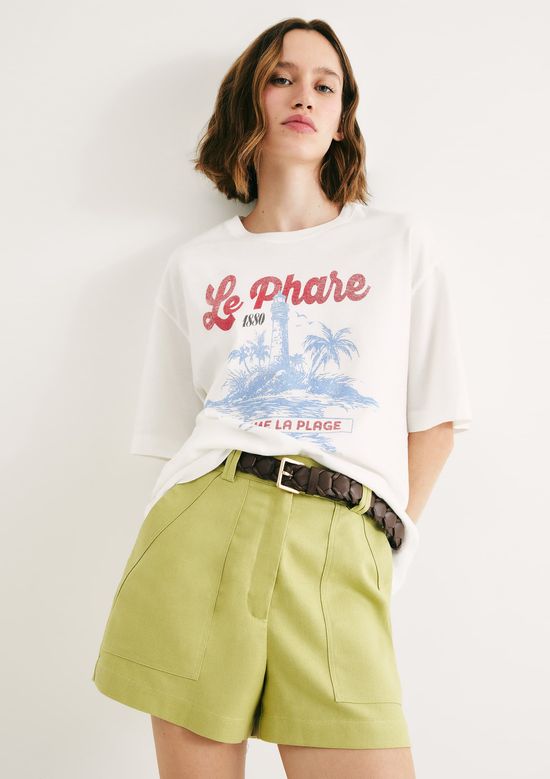 Foto do produto: Shorts Feminino Cintura Alta Em Alfaiataria - Verde