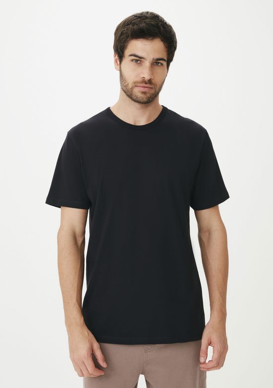 Foto do produto: Kit Com 5 Camisetas Masculinas Básicas Slim - Preto