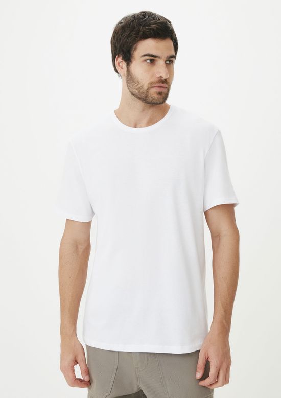 Foto do produto: Kit Com 5 Camisetas Masculinas Básicas Slim - Branco