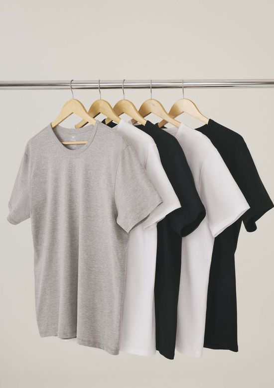 Foto do produto: Kit Com 5 Camisetas Masculinas Básicas Slim - Multicolorido