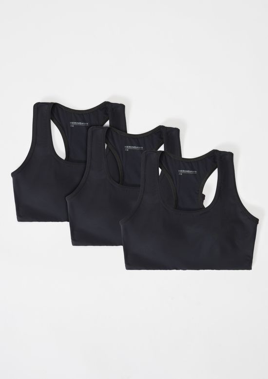 Foto do produto: Kit Com 3 Tops Esportivos Feminino Nadador - Preto