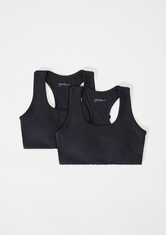 Foto do produto: Kit Com 2 Tops Esportivos Feminino Nadador - Preto