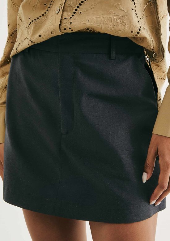 Foto do produto: Shorts Saia Reto Cintura Alta - Preto