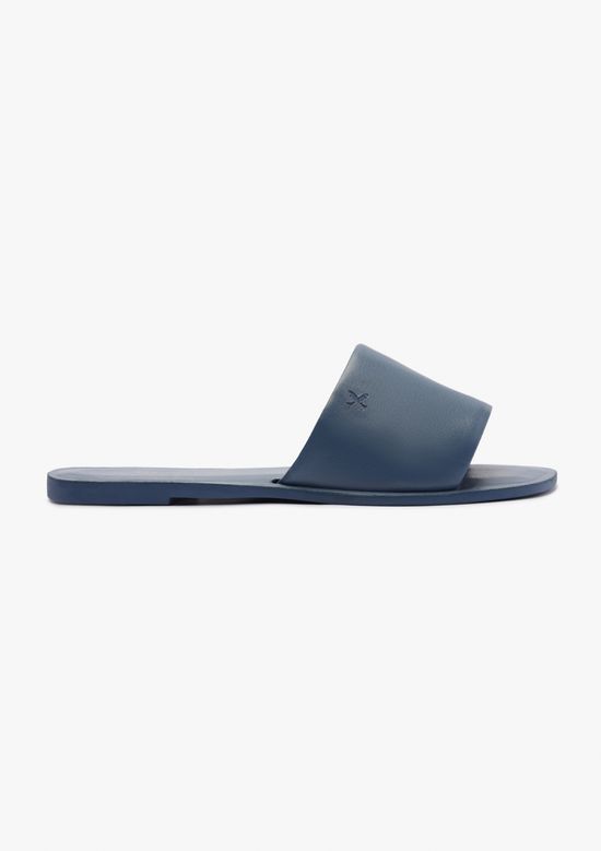 Foto do produto: Sandália Rasteira Tira Acolchoada Em Couro - Azul