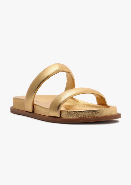 Foto do produto: Sandália Papete Feminina Tira Dupla - Dourado