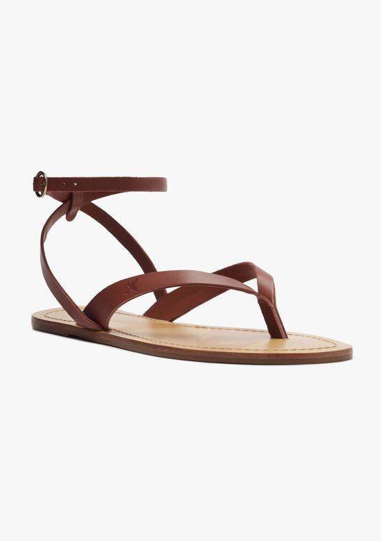 Foto do produto: Sandália Rasteira Feminina Slim Tiras Finas - Marrom