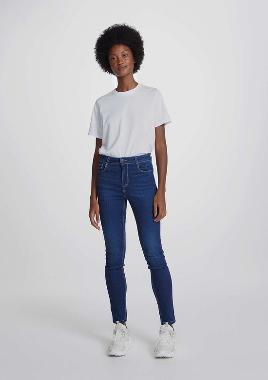 Foto do produto: Calça Jeans Feminina Cintura Alta Super Skinny - Azul